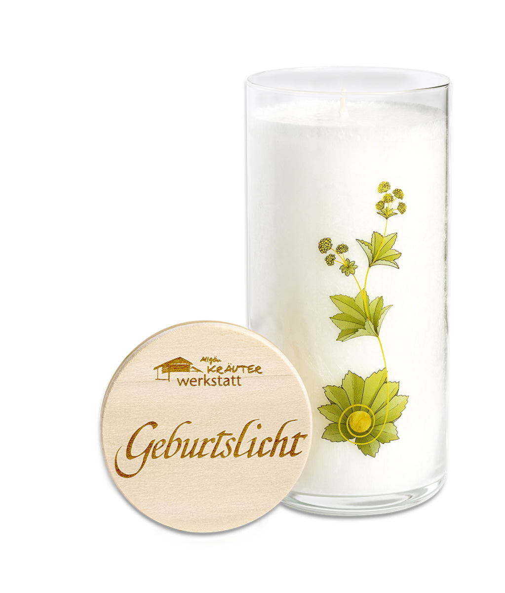 Geburtslicht - Kerze zur Geburt - mit Karte