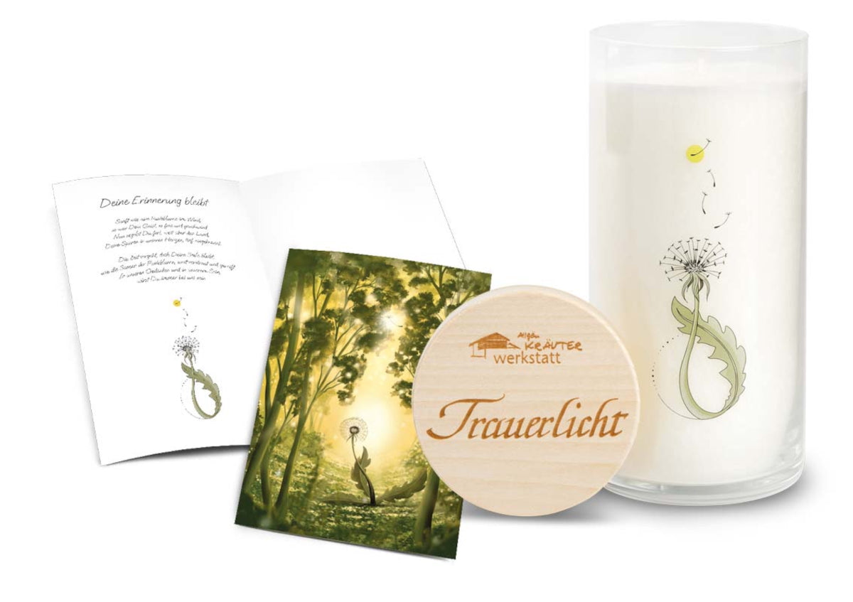 Trauerlicht Pusteblume mit Karte