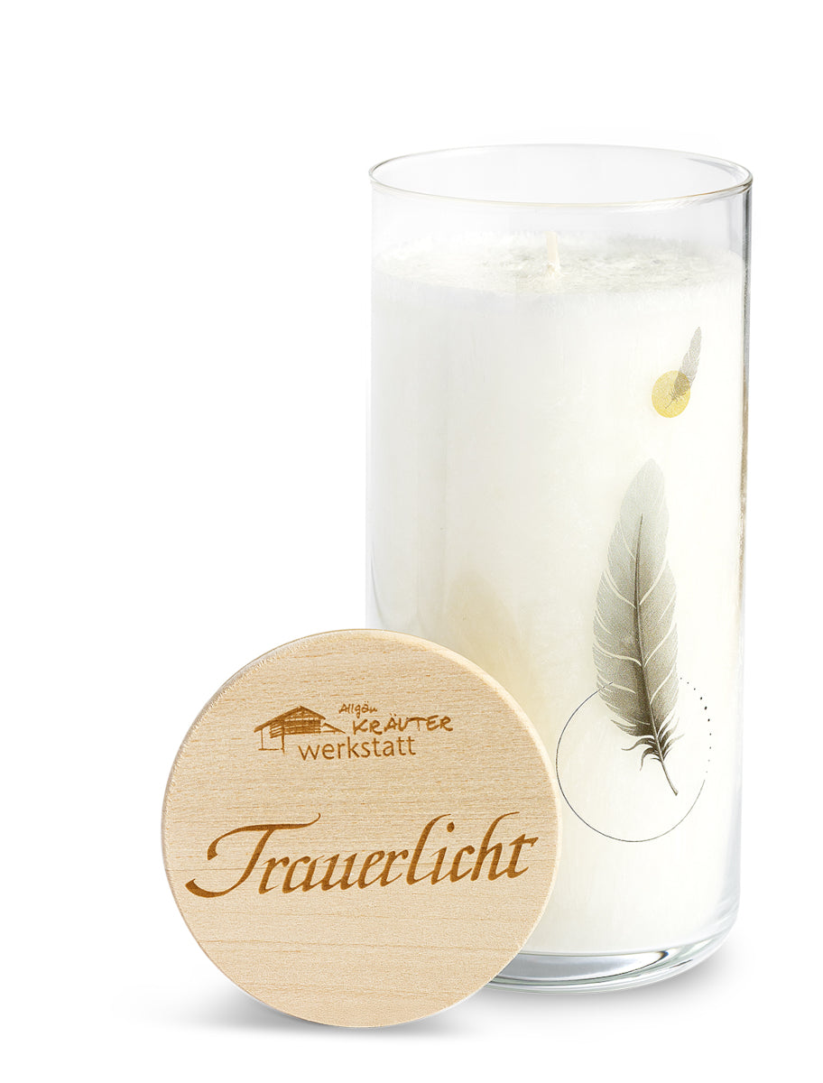 Trauerlicht Feder - Allgäuer Heilkräuterkerze