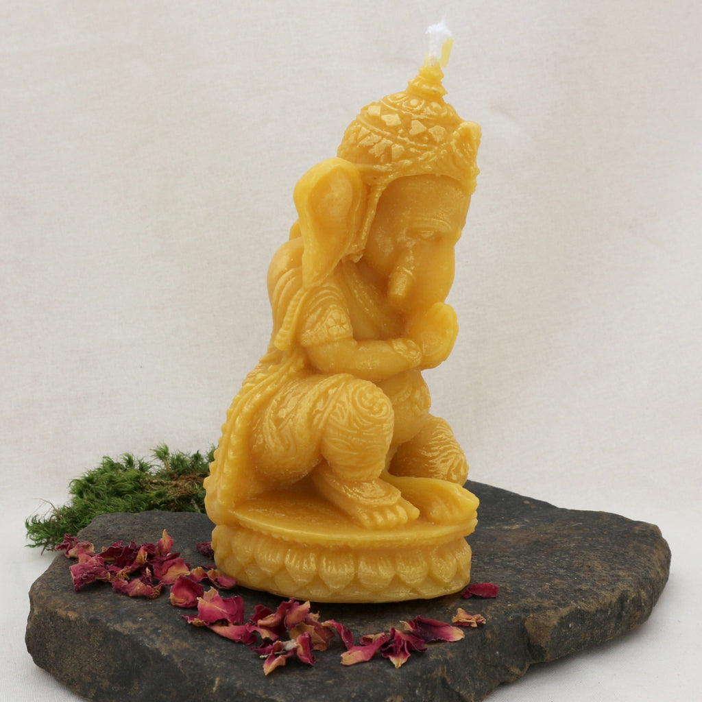 Ganesha Ritualkerze aus Bienenwachs