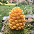 Kiefernzapfenkerze groß aus Bienenwachs