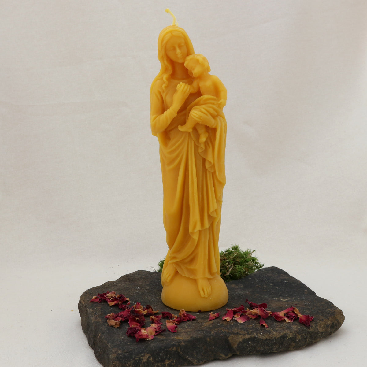 Maria Kerzenstatue aus Bienenwachs
