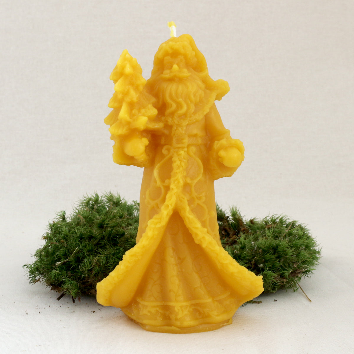 Nikolauskerze mit Tannenbaum aus Bienenwachs – Weihnachtsdekoration, handgefertigt von Lichtbringer Company