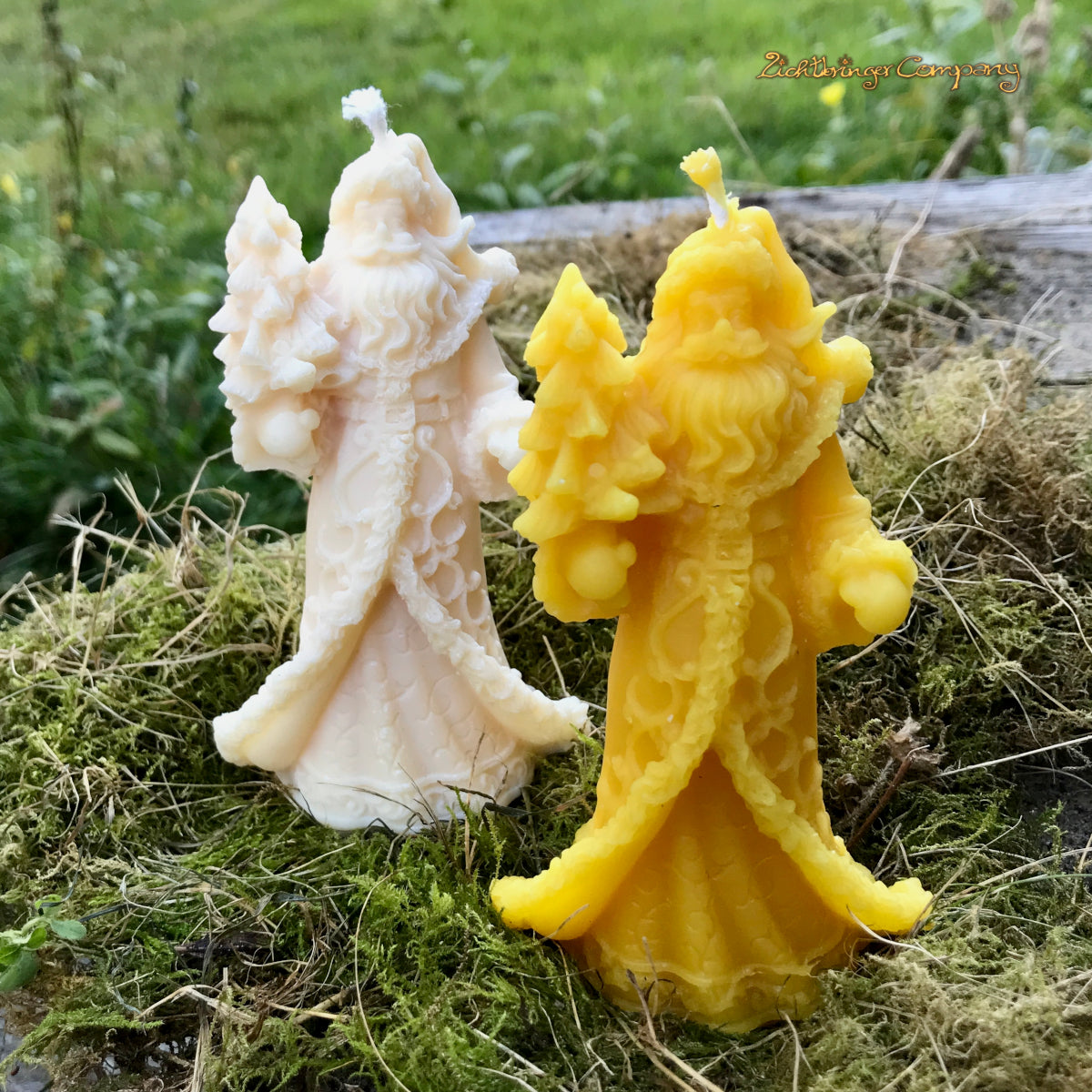 Nikolauskerzen Gruppenaufnahme – Bienenwachs und Rapswachs, handgefertigte Weihnachtskerzen von Lichtbringer Company