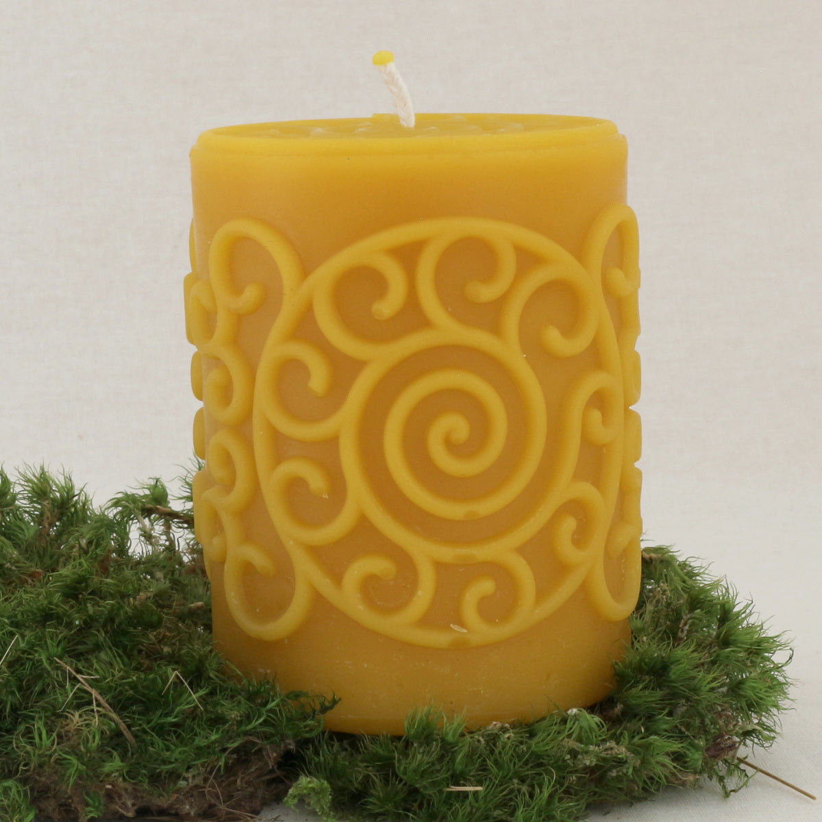 Spirale Stumpenkerze aus Bienenwachs