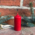 Roter Bienenwachs-Adventskranzstumpen ø 4,5 cm – handgefertigt von Lichtbringer Company