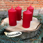 Rote Bienenwachskerzen 4er Set für Adventskranz, 100 % Bienenwachs – Lichtbringer Company