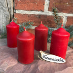 Rote Bienenwachs Adventskranzkerzen 4er-Set – handgefertigt von der Lichtbringer Company