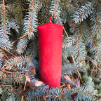 Beeswax pillar candle, red, 530 grams