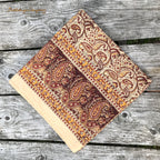 Blockprint Tuch Paisley Farbe beigebraun Größe 150 cm mal 200 cm Tagesdecke oder Tischtuch