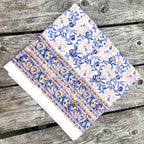 Blockprint Tuch ornamental blau
