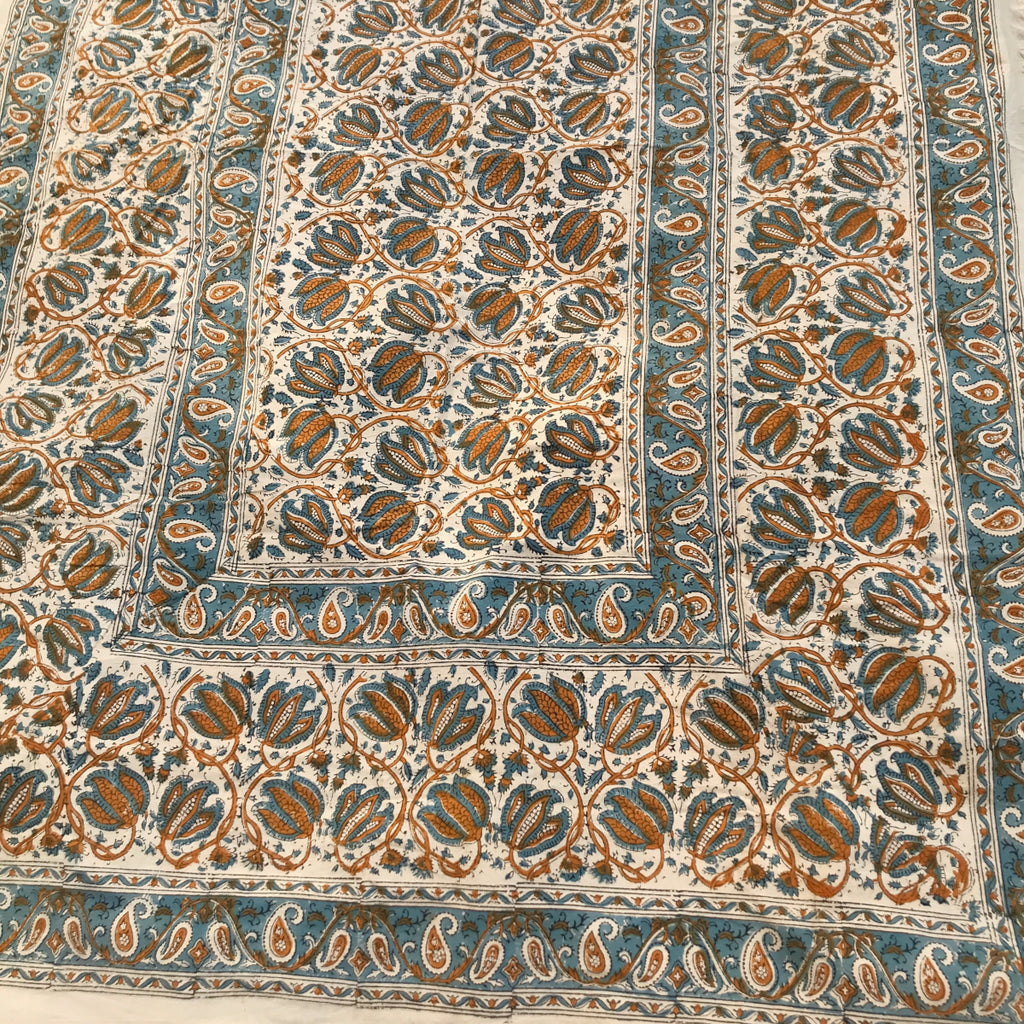 Block Print Fabric Paisley & Flowers