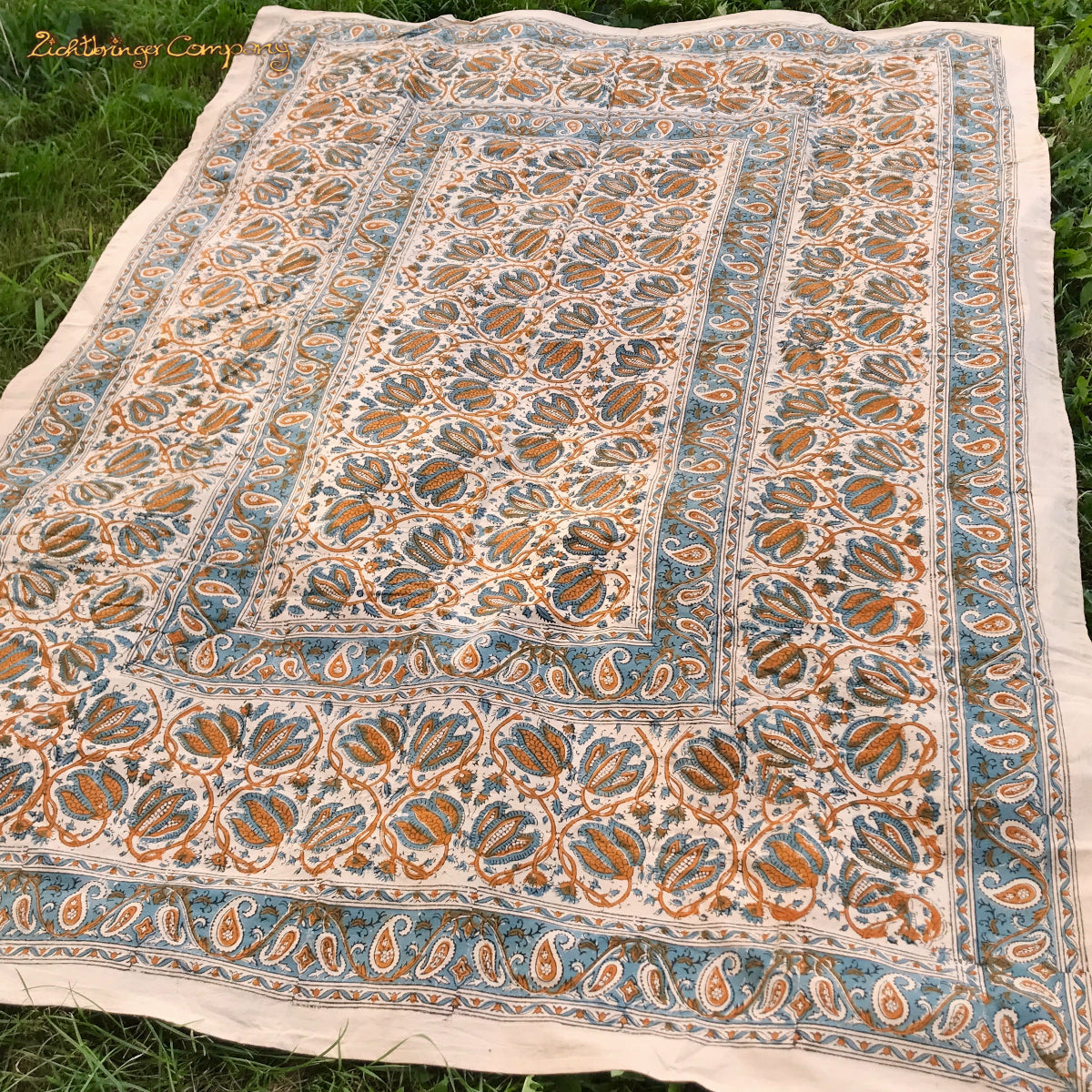 Blockdruck Tuch Paisley & Blumen