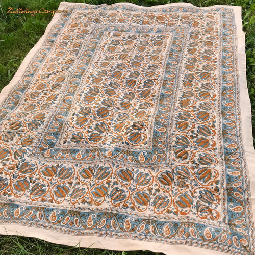 Block Print Fabric Paisley & Flowers