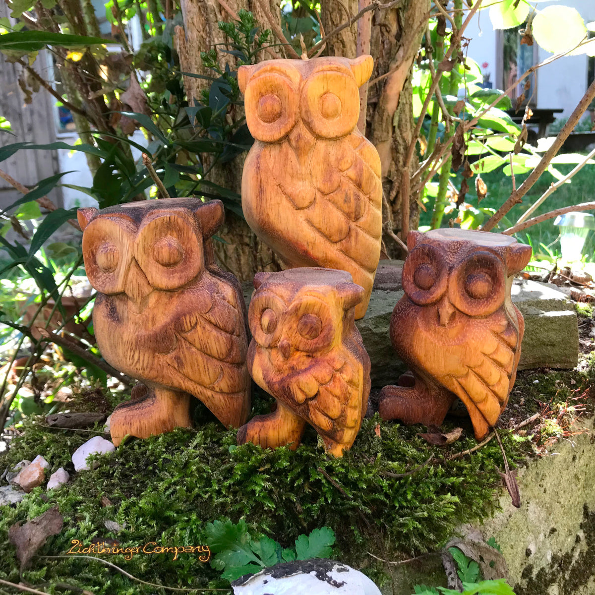 Flöteneule mit Eulenruf aus Holz – verschiedene Größen im Vergleich
