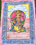 Ganesha Wandtuch klein 140x200 cm – buntes Baumwolltuch mit Ganesha-Motiv 
