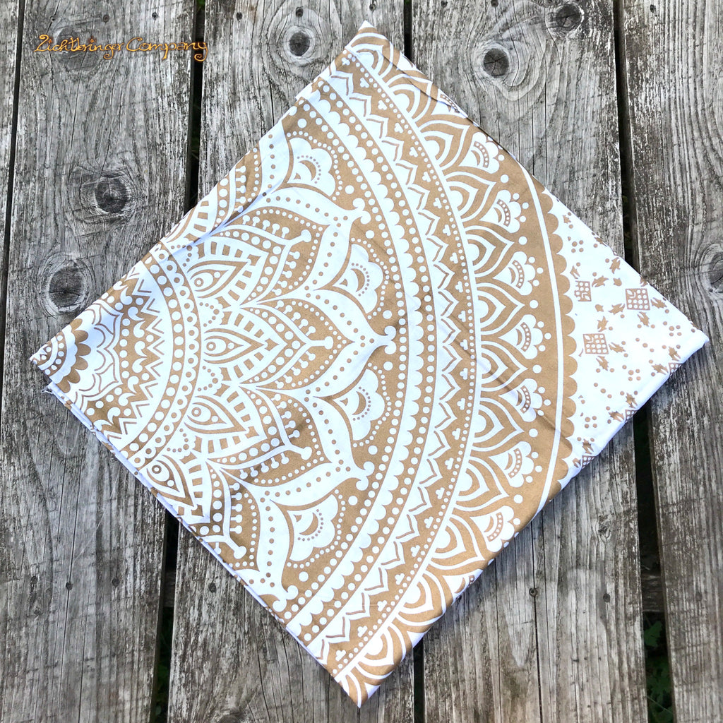 Goldenes Mandala Wandtuch dunkelblau