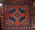 Elefanten Dekotuch groß in Rot – buntes Baumwolltuch mit Elefanten-Mandala