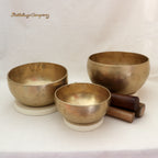 Klangschale Bön aus Bronze handgeschlagen, original Nepal Klangschale – Größenvergleich