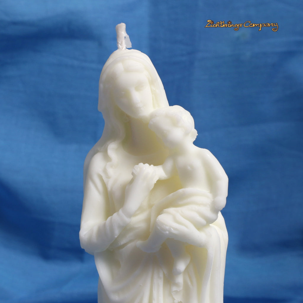 Mère Marie - Madone à l'Enfant - Statue en cire de colza