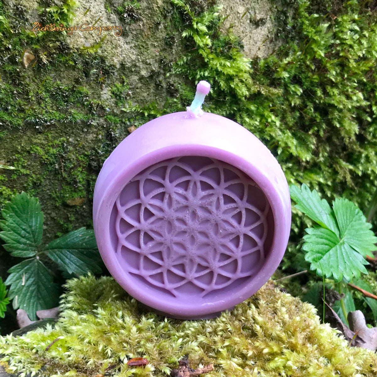 Blume des Lebens - Ritualkerze aus Rapswachs
