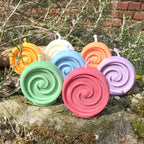 Spirale Ritualkerze aus Pflanzenwachs in vielen Farben