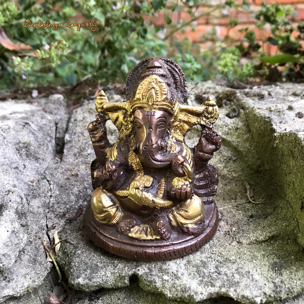 Ganesha Figur mit Kupferfinish