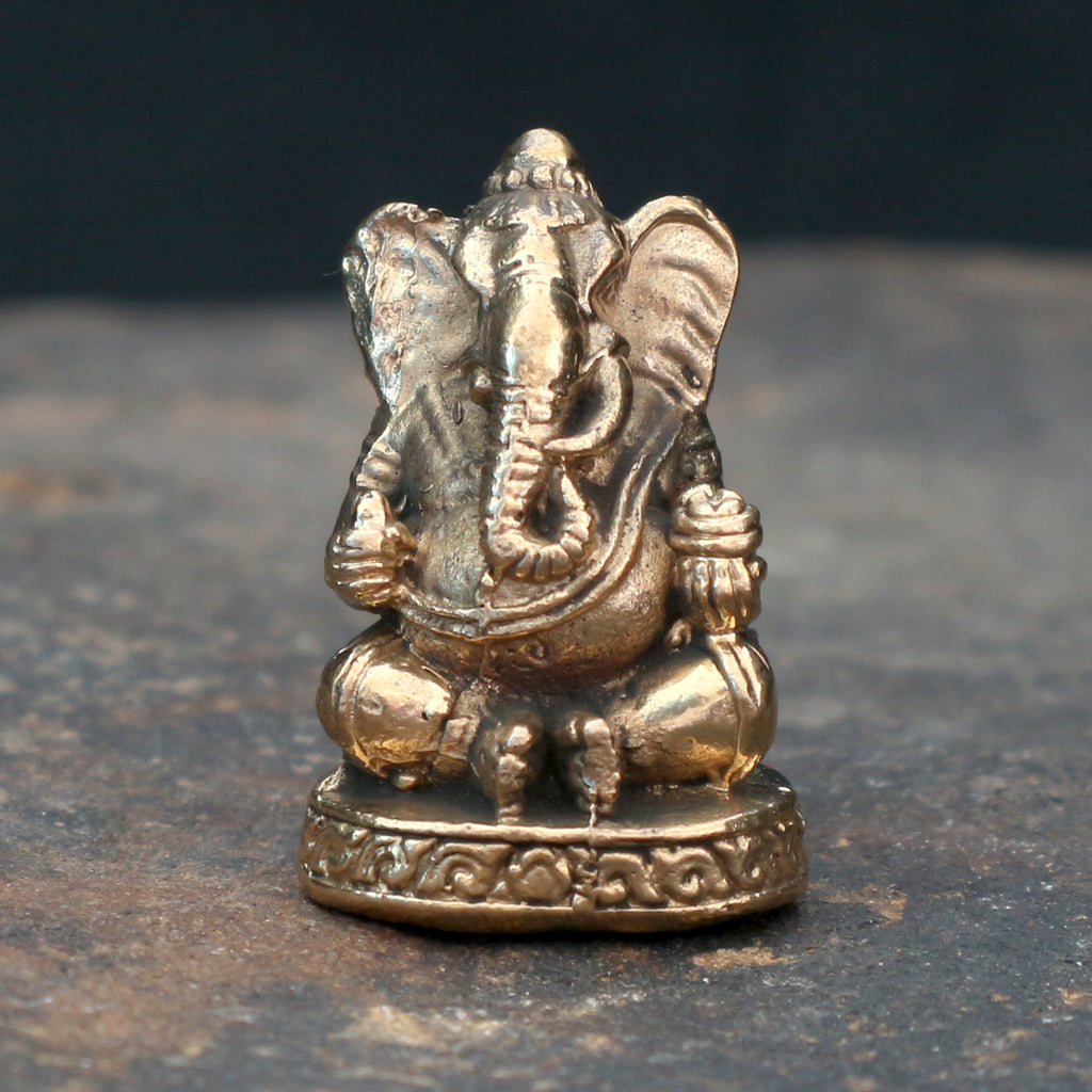 Ganesha Minifigur aus Messing