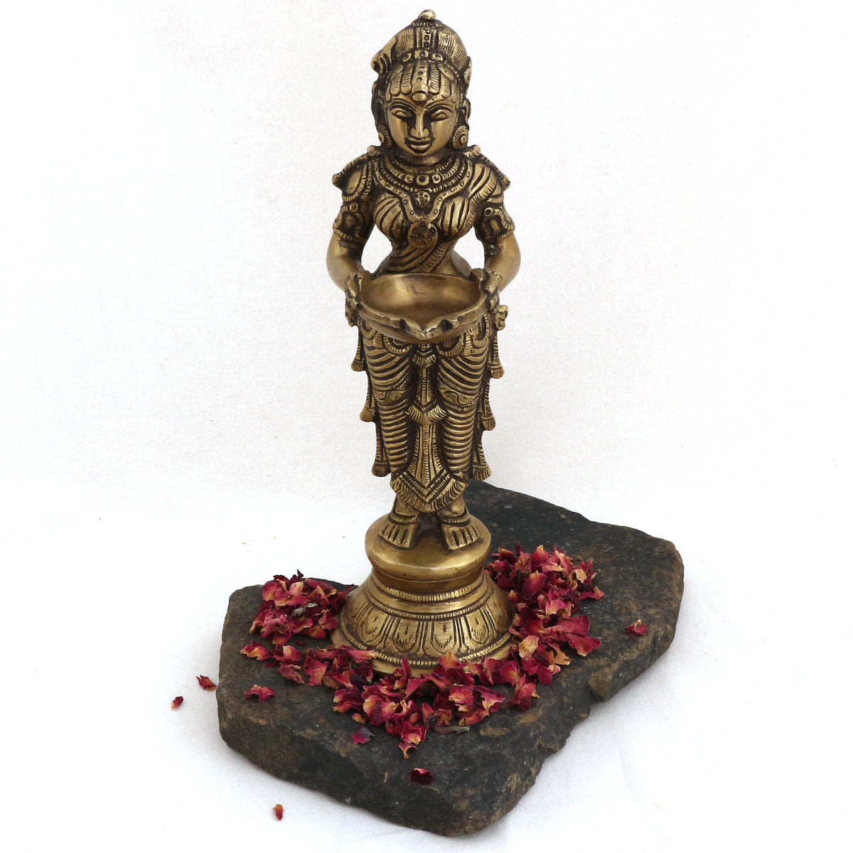 Statue de Deep Lakshmi - hauteur 23 cm, 1550 grammes