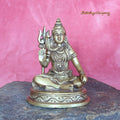 Shiva in Meditation, Statue aus Messing