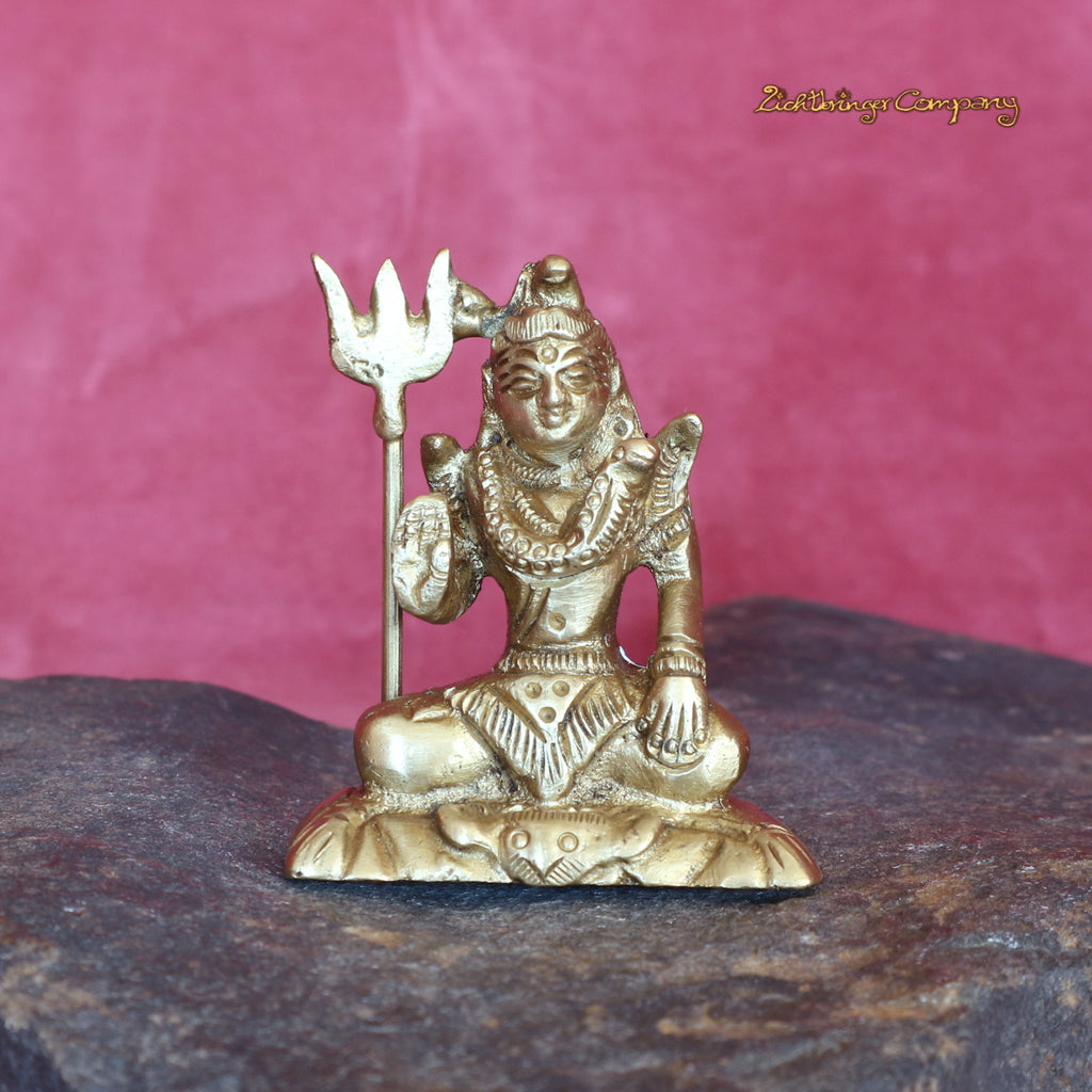 Shiva in Meditation, Statue aus Messing