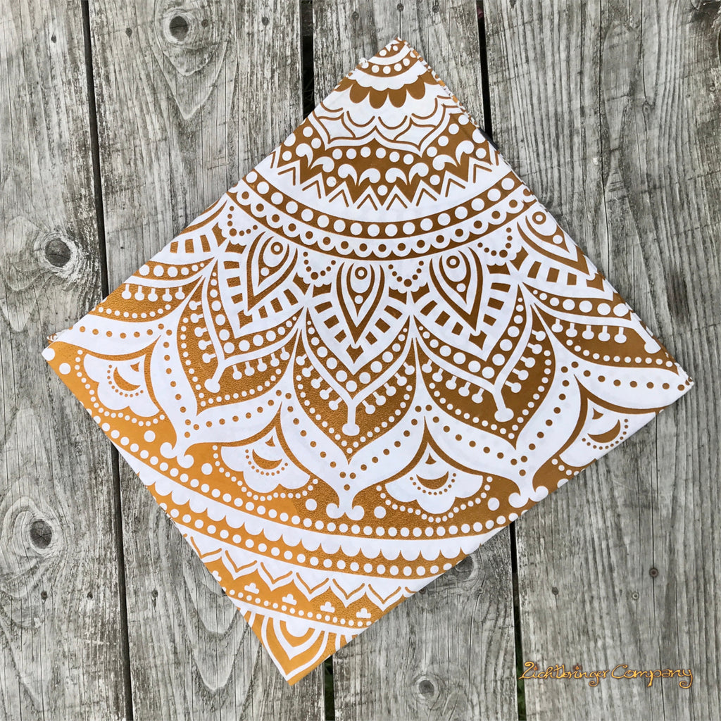 Peacock Feather Mandala Wall Tapestry in Green Orange 230 x 210 cm