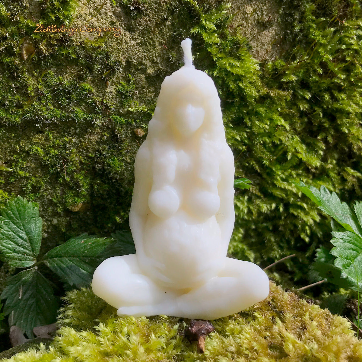 Pacha Mama Ritualkerze aus Rapswachs in Naturweiß – kleine Ritualkerze