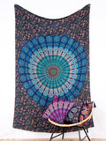 Mandala Wandtuch blau-türkis