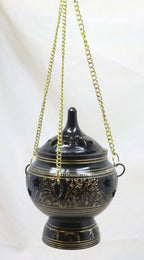 Intarsien - Räucherschwenker schwarz/gold ~Weihrauchbrenner ~ Handarbeit