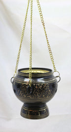 Incense burner - black/gold inlays