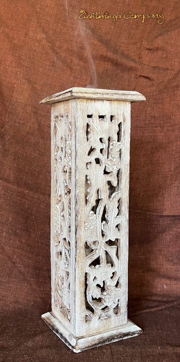 Holzturm für Räucherstäbchen und Räucherkegel