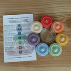 Regenbogen Teelichte Set aus Rapswachs