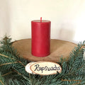 Roter Stumpen aus Rapswachs Höhe 10,5 cm für den Adventskranz