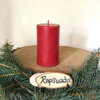 Roter Stumpen aus Rapswachs Höhe 10,5 cm für den Adventskranz