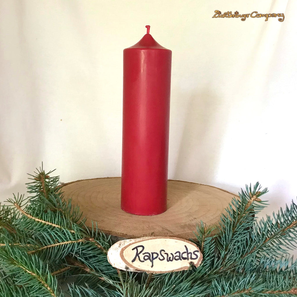 Rote Stumpen aus Rapswachs Höhe 21 cm für den Adventskranz