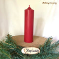 Rote Stumpen aus Rapswachs Höhe 21 cm für den Adventskranz