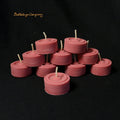 10er Set bunte Teelichte aus Rapswachs Farbe rot