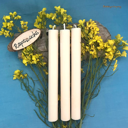 Taper candles made from rapeseed wax
