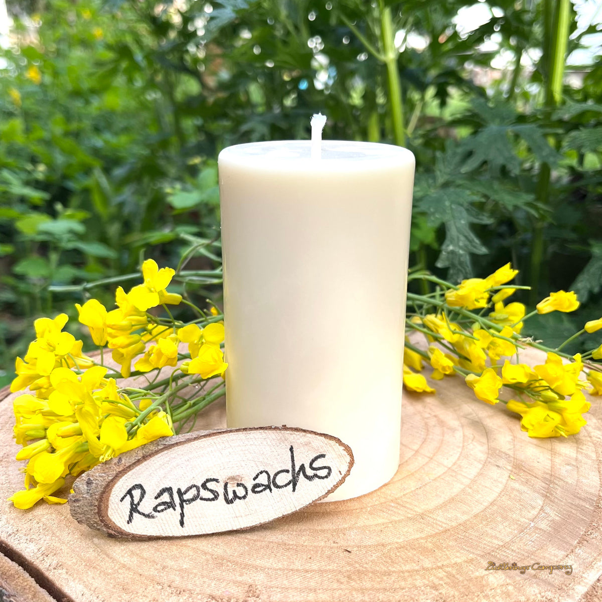 Rapswachs Stumpen Höhe 10 cm, aus der Lichtbringer Manufaktur