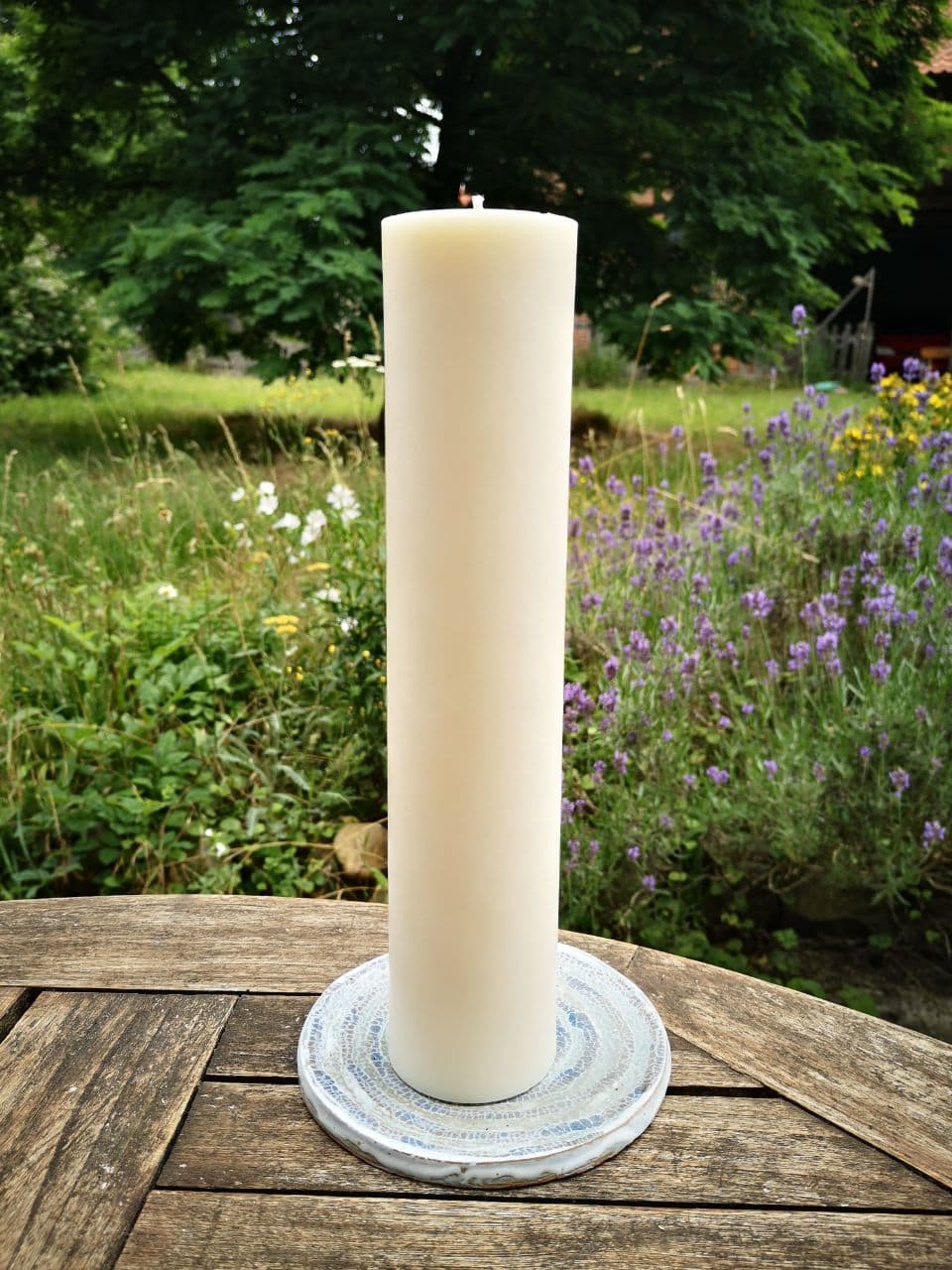 Bougie cylindrique en cire de colza, hauteur 27 cm