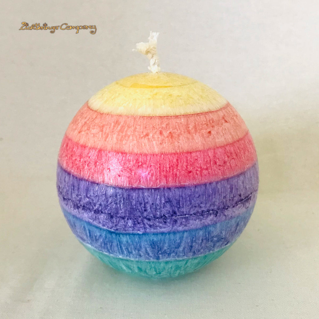 Regenbogenkerze aus Stearin mit Duft
