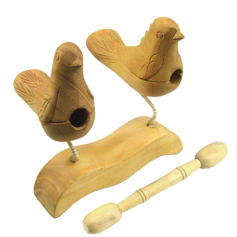 Klangvögel aus naturbelassenem Holz