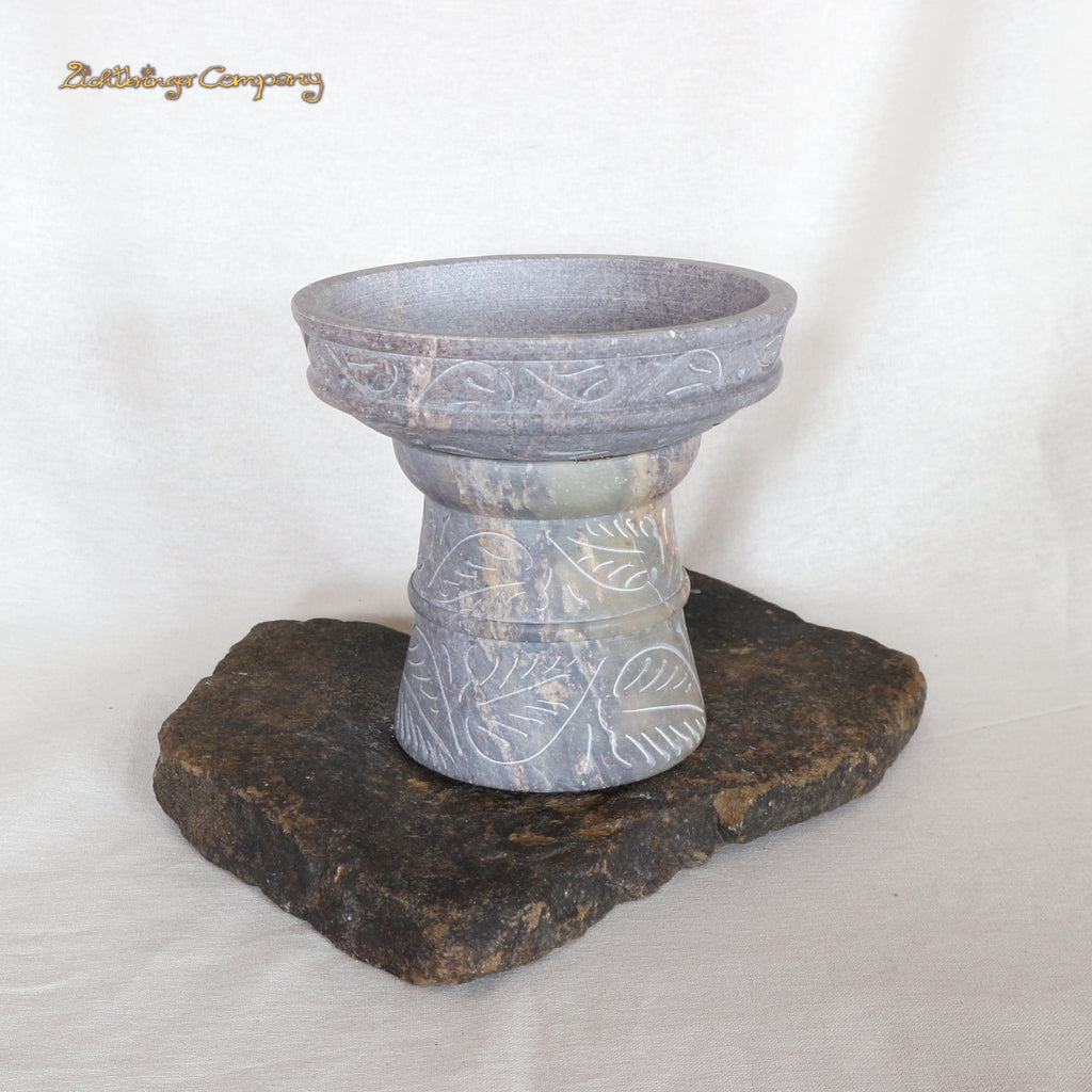 Soapstone Smudging Bowl with Flower of Life