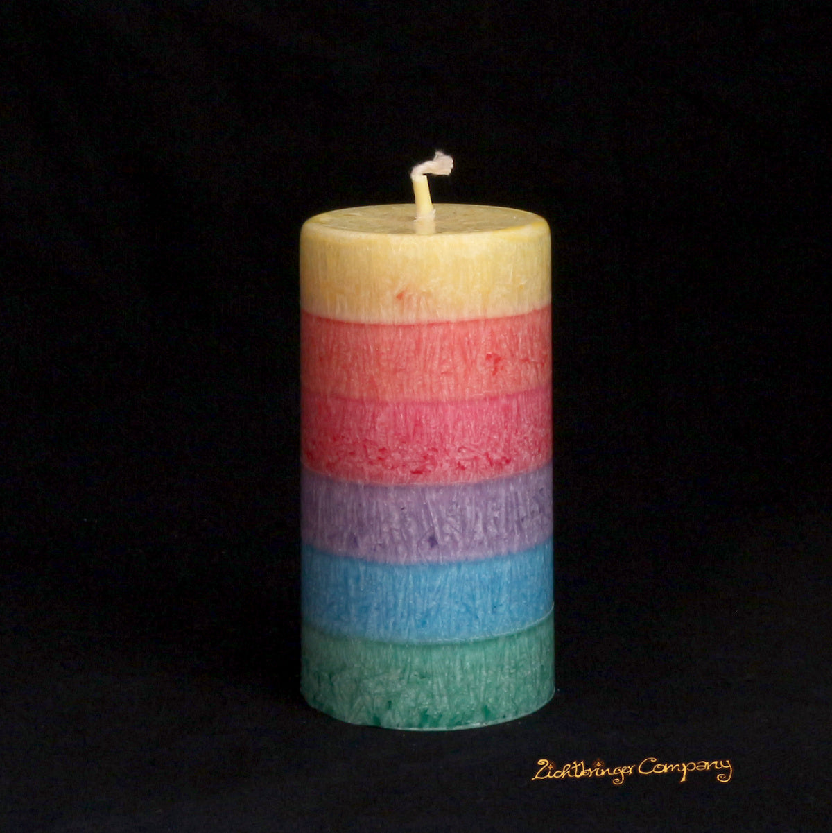Regenbogenkerze aus Pflanzenwachs